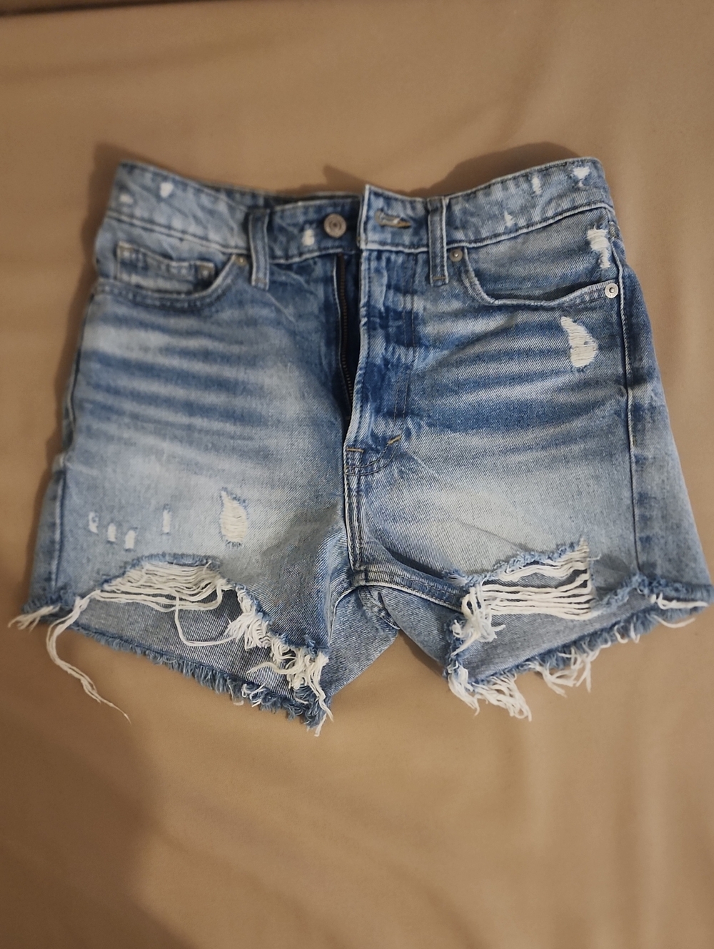 Lucky Brand High Rise Cut Off Light Distressed Denim Jean Shorts